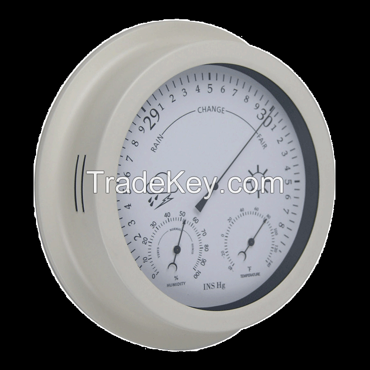 3-IN-1 Galvanized/ Chrome Barometer Thermometer Hygrometer Weather Station Barometric Pressure Temperature Humidity Measurement