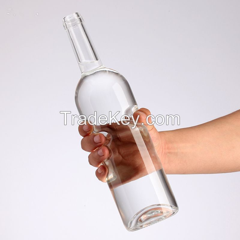 factory 700ml 750ml Glass Bottles Custom Logo With Cork