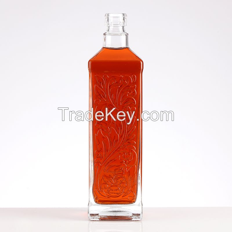 Custom Glass Bottle Logo Printing 500ml Gin Bottle bottle on sale