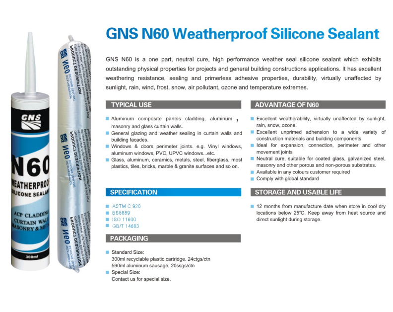 GNS N60 WEATHERPROOF SILICONE SEALANT