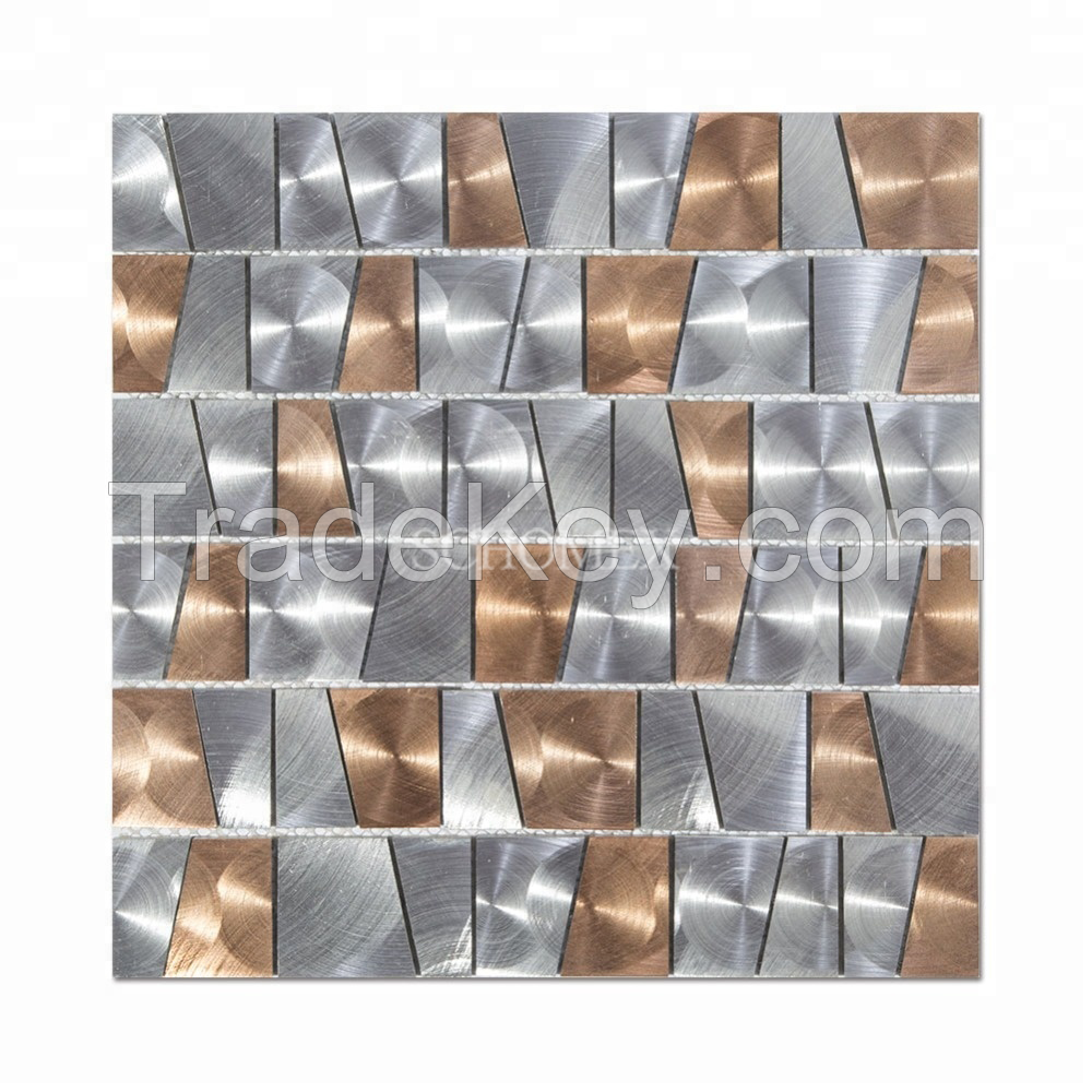 Aluminium Alloy Hexagon Metal Mosaic Tile for Kitchen Backsplash