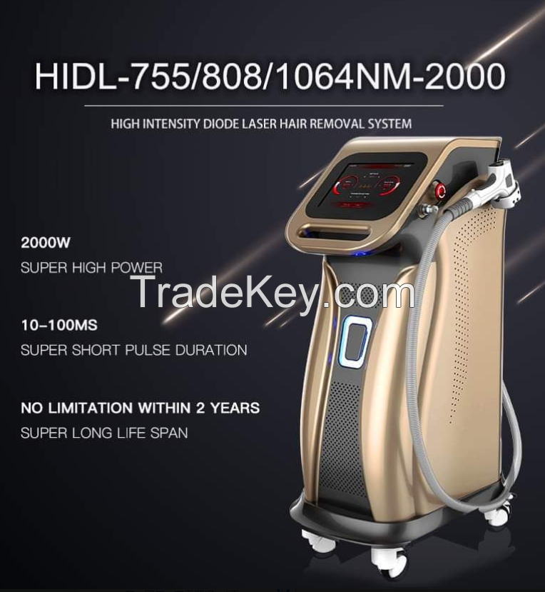 Diode laser  hair removal machine 755nm+808nm+1064nm