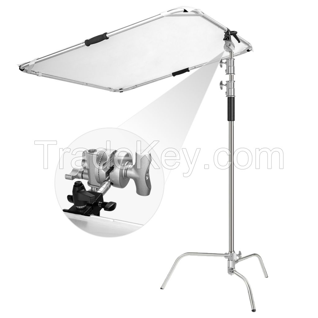 Fomito Reflector Photography - 39x39 inch/100x100cm Light Diffuser Photography Props Lighting Diffuser for Photography Stuido Filming Shooting, Black/Gold/Silver/White