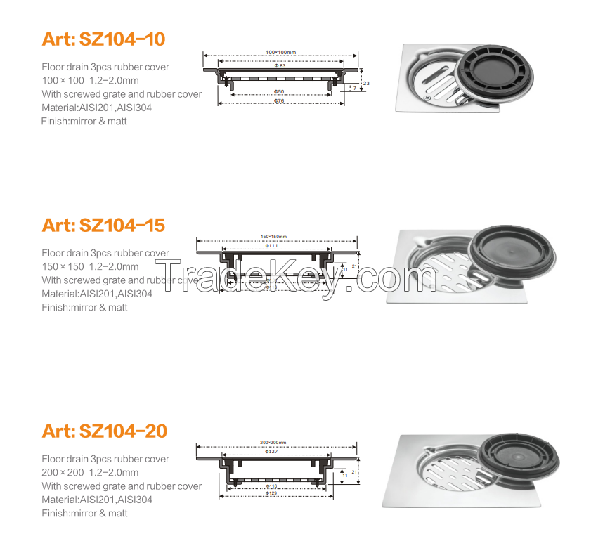 floor drain with rubber ring for swing pool