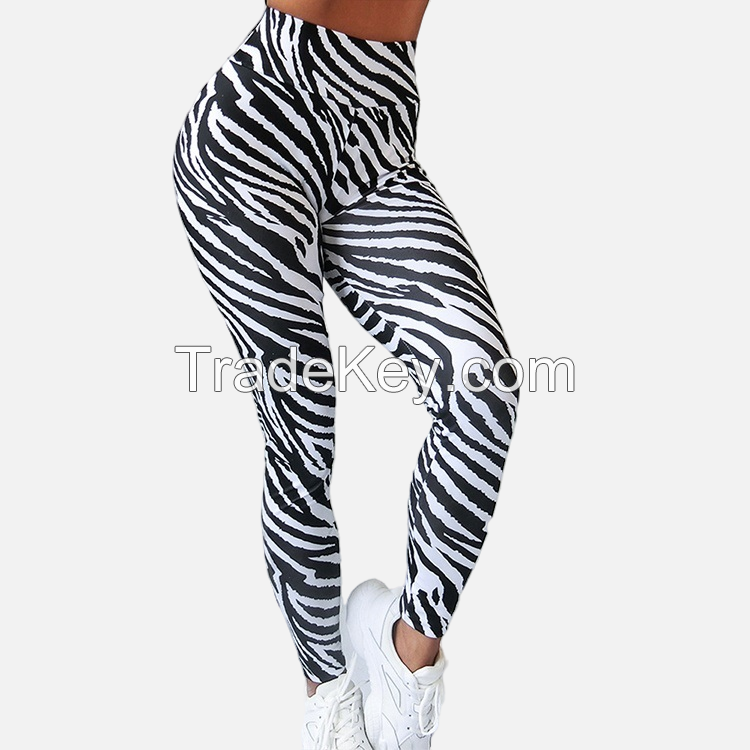 Custom Digtal Printing High Waisted Seamless RPET Yoga Pants