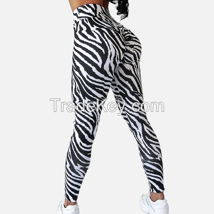 Custom Digtal Printing High Waisted Seamless RPET Yoga Pants