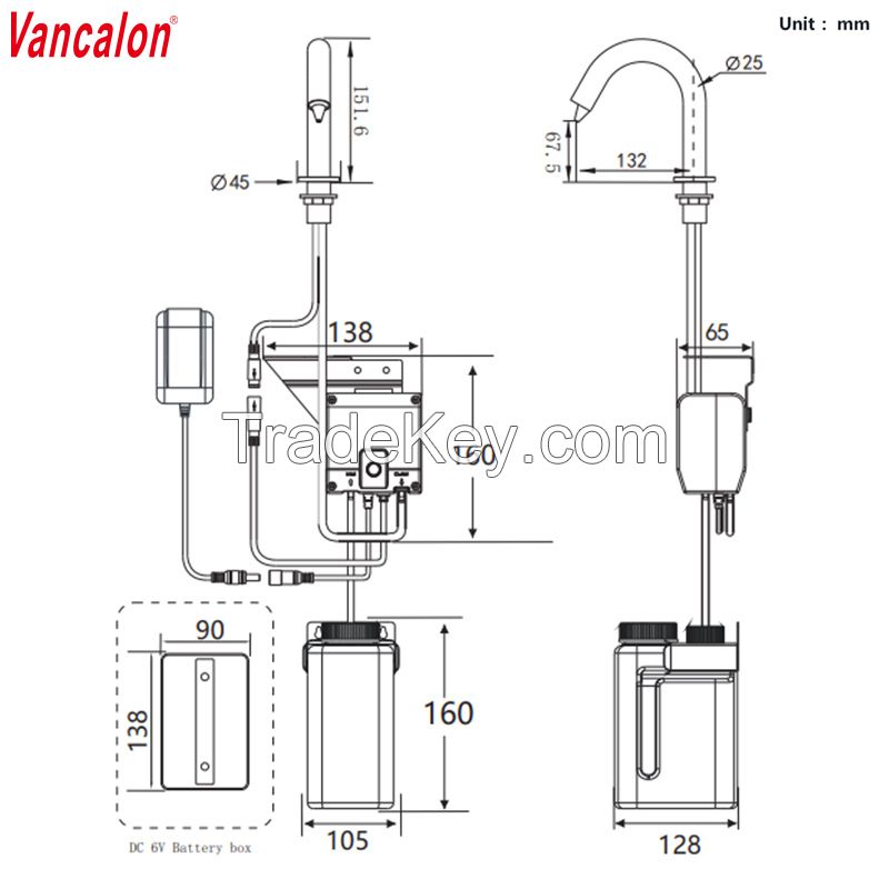 automatic faucet type foam soap dispenser