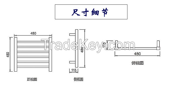 304 Stainless Steel Electric Towel Rack Warmer Towel Rail Heated