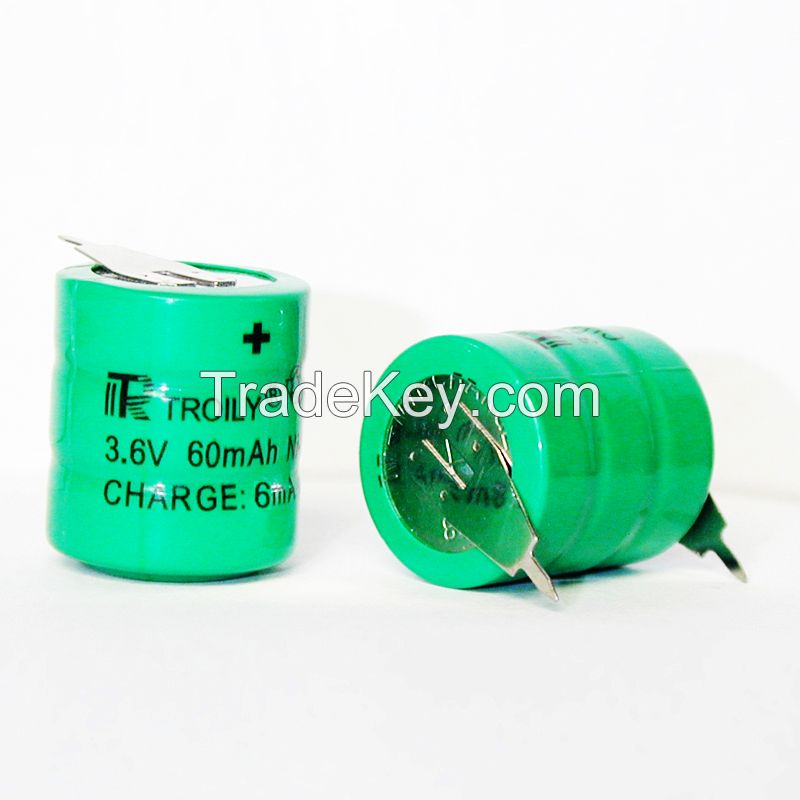 3.6v Ni-MH Button Cell Rechargeable Battery