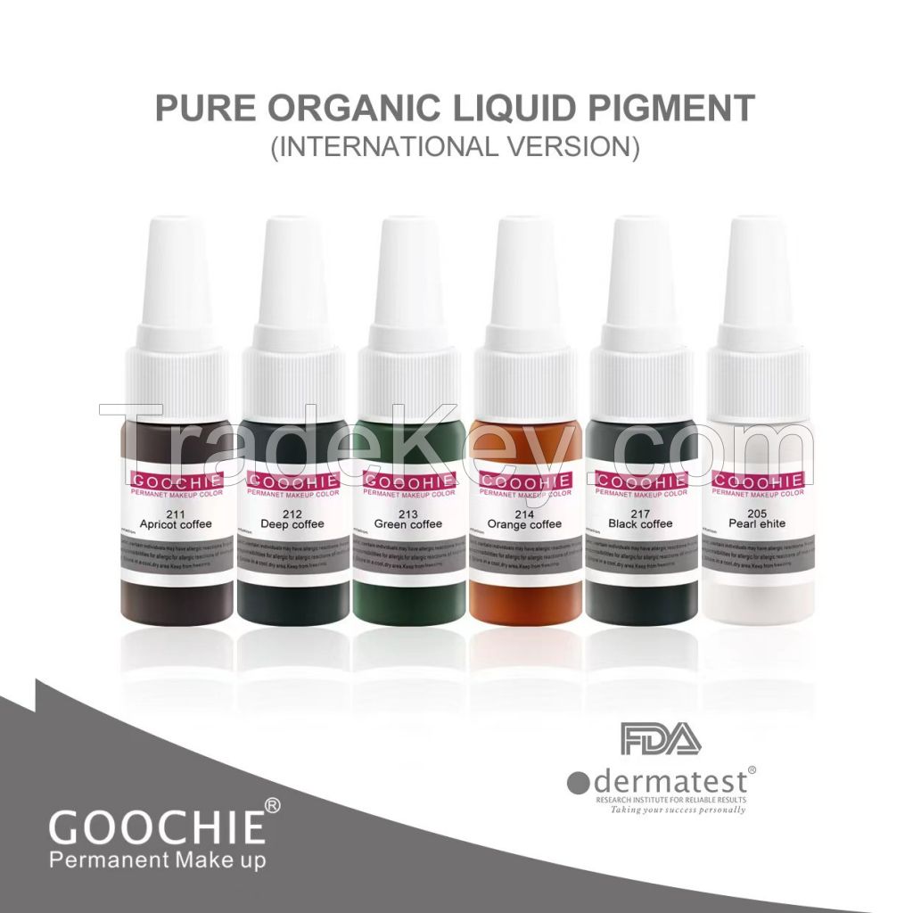 Goochie Tattoo Liquid Pigment Permanent Makeup Ink For PMU Tattoo Permanent Makeup Machine