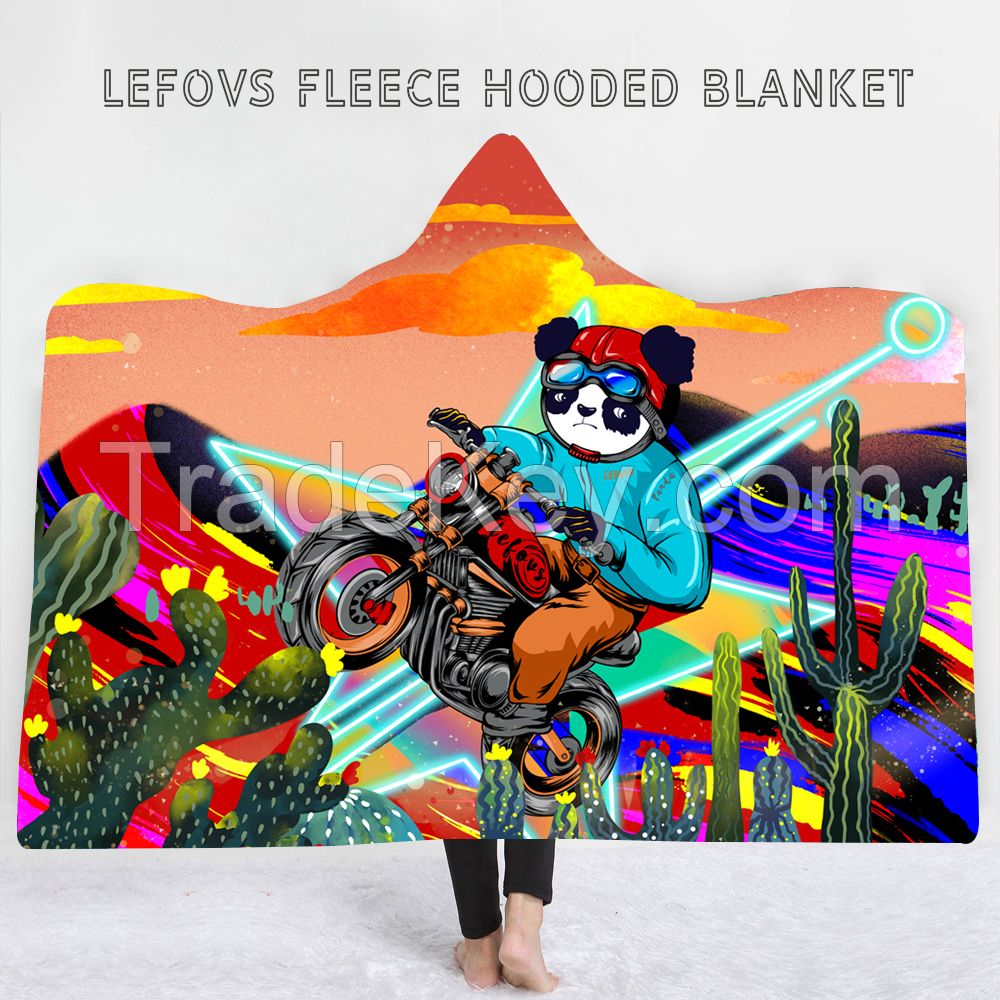 Custom Printing High-Quality Hooded Fleece Blanket For Adults and Kids