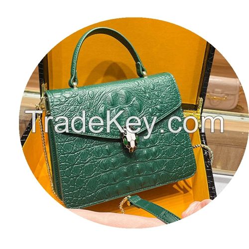 Leather Crocodile Pattern Snake Head Envelope Bag Shoulder Bag Premium Sense Handbag Women