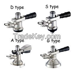 Draft Beer Distribution D Type Coupler Beer Keg Tap Keg Coupler D System Dispenser