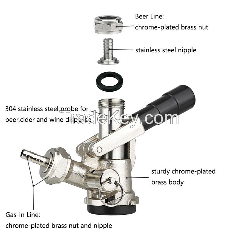 Draft Beer Distribution D Type Coupler Beer Keg Tap Keg Coupler D System Dispenser