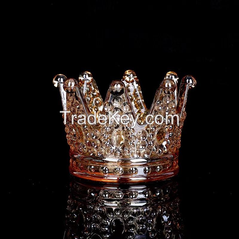 Online celebrity's new Japanese-style Phnom Penh Crown nail art pen holder glass boxed nail art glass crystal pen holder