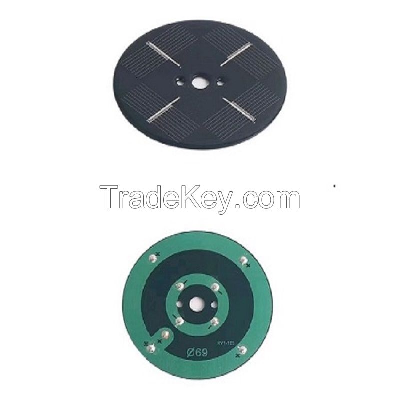 Customized circular multi contact solar panel, monocrystalline silicon solar cell 2V charging