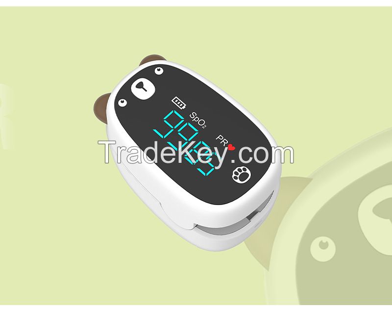 Top quality Spo2 daily check cute bear kids fingertip pulse oximeter 