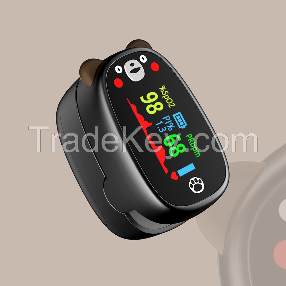 Top quality Spo2 daily check cute bear kids fingertip pulse oximeter 