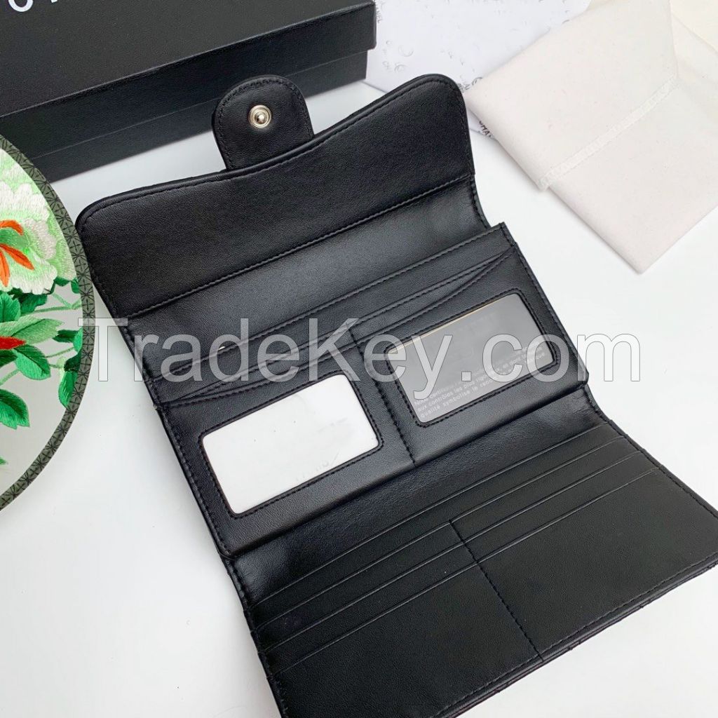 luxury brand wallet designer card holder CC logo long wallet
