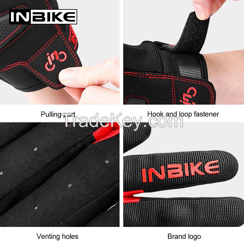 INBIKE Men Outdoor Sport Breathable Shockproof Full Finger Downhill Motocross Motorcycle Gloves IM902