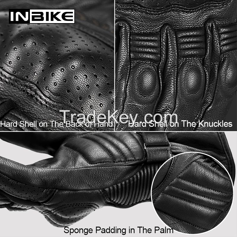 INBIKE Sport Winter Waterproof Gloves Leather Full Finger Racing Riding Motorcycle Gloves CW863