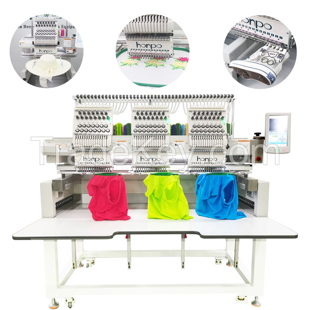 Honpo three head embroidery machine HP1503DF 15 needle embroidery machines