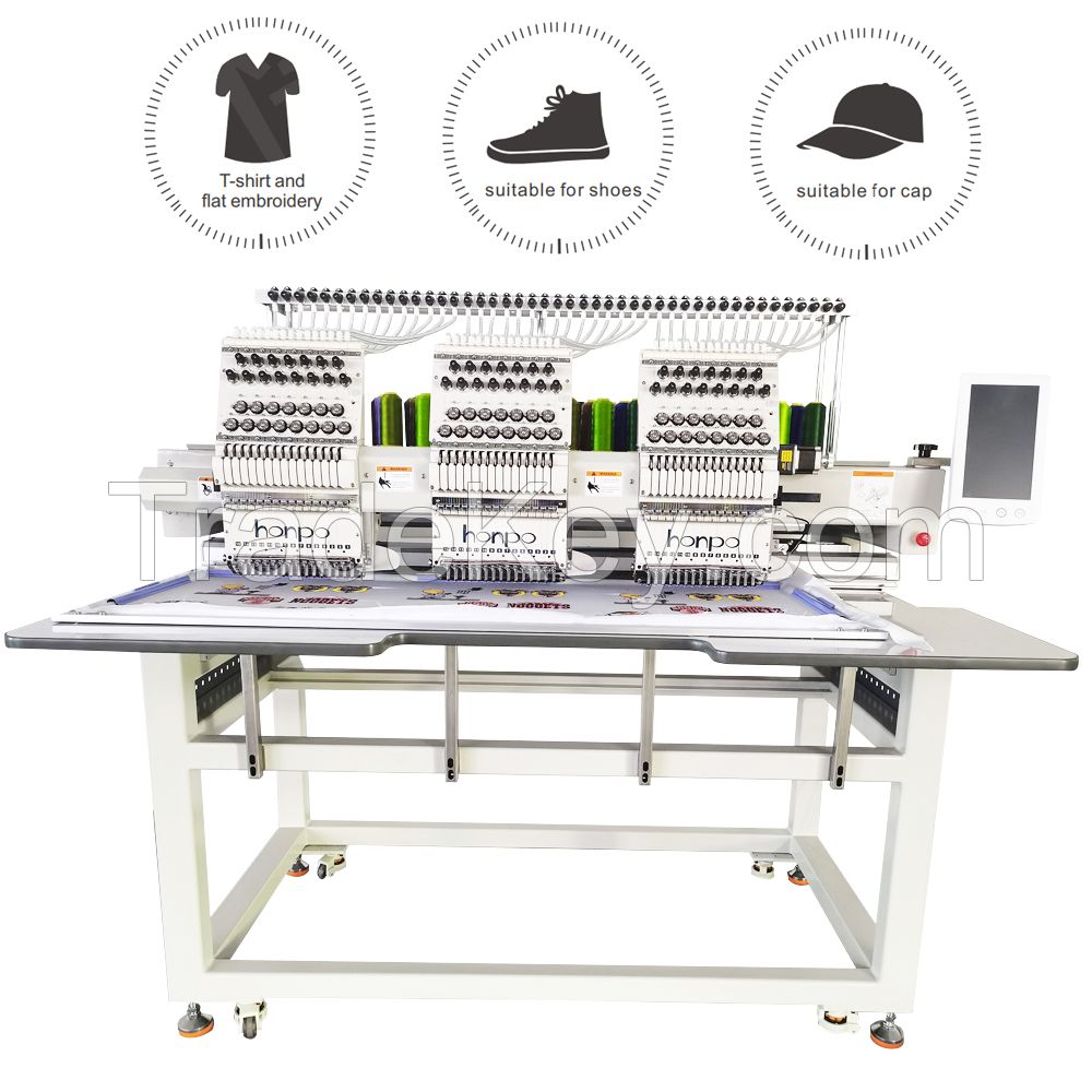 Honpo three head embroidery machine HP1503DF 15 needle embroidery machines