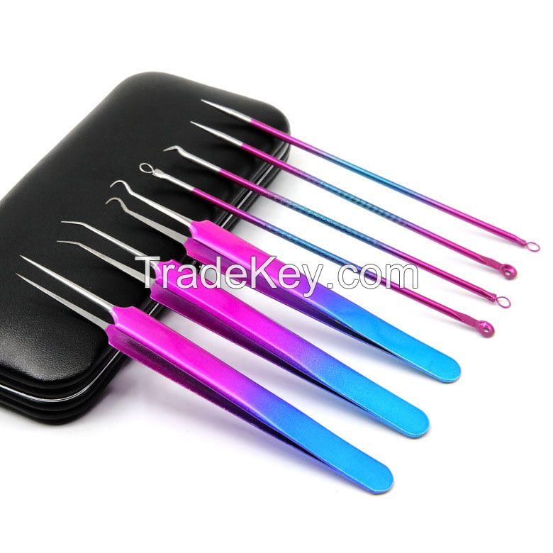 Skin Care Cleaning Comedo Blackhead Remover Stainless Steel Spot Tool Facial Pimple Acne Needle Set