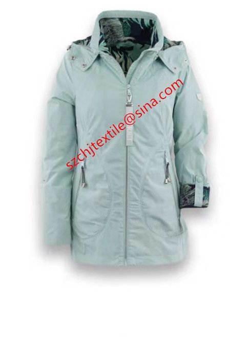 polyester yarn dye memory windcoat fabric