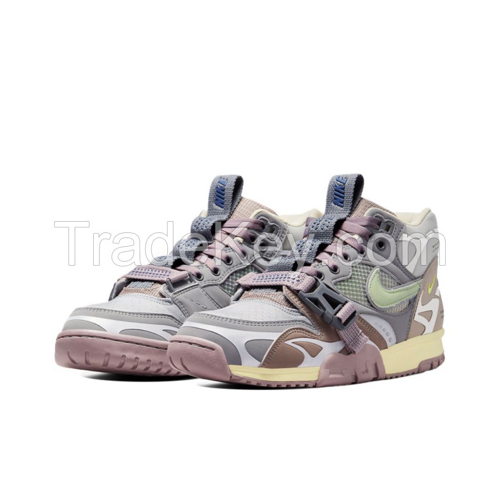 Nike Air Trainer 1 SP &amp;amp;quot;Light Smoke Grey andHoneydew &amp;amp;quot;vintage casual training shoes Grey and purple