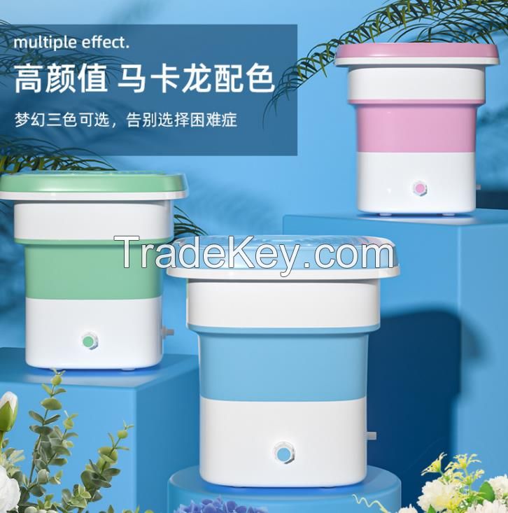 Folding washing machine small dehydration portable socks washing machine large capacity baby underwear easy-to-use washing machine