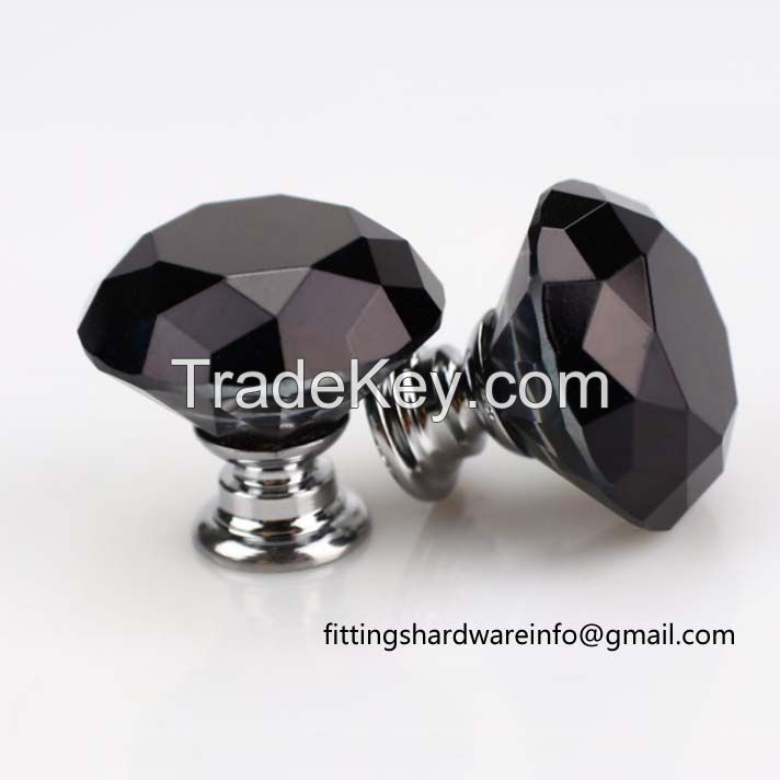 Crystal Drawer Cabinet Knob Diamond Crystal Glass Knob Handle 30mm Suitable for Dresser Kitchen Wardrobe Cabinet