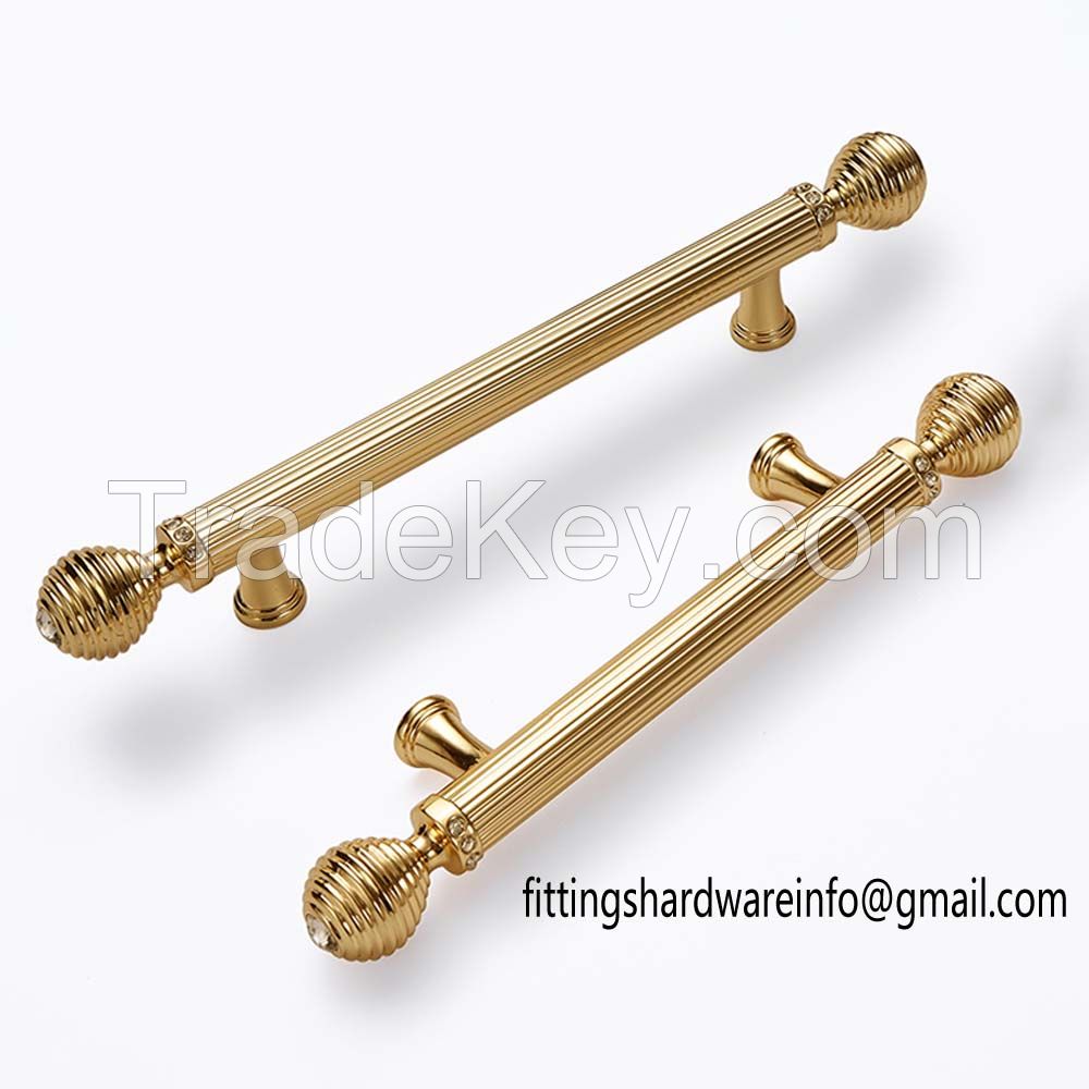 Modern Gold/black gold/white leather European Bedroom Crystal glass leather cabinet Handles and knobs