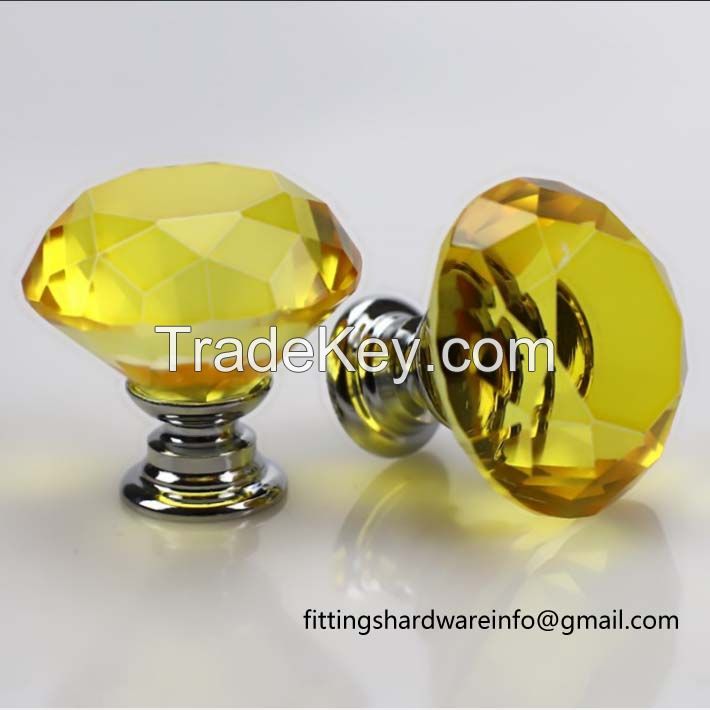 Crystal Drawer Cabinet Knob Diamond Crystal Glass Knob Handle 30mm Suitable for Dresser Kitchen Wardrobe Cabinet