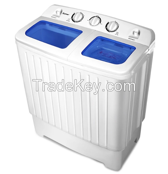 17.6 lbs Electric Portable Mini Household Compact Twin Tub Washing Machine Ultifunctional Barrel Type Washer Spinner