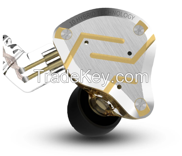 Future Gold Earphones 4BA+1DD Hybrid 10 drivers HIFI Bass Earbuds In Ear Monitor Headphones Noise Cancelling Metal Headset