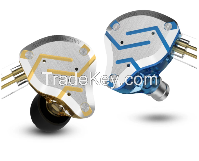 Future Gold Earphones 4BA+1DD Hybrid 10 drivers HIFI Bass Earbuds In Ear Monitor Headphones Noise Cancelling Metal Headset
