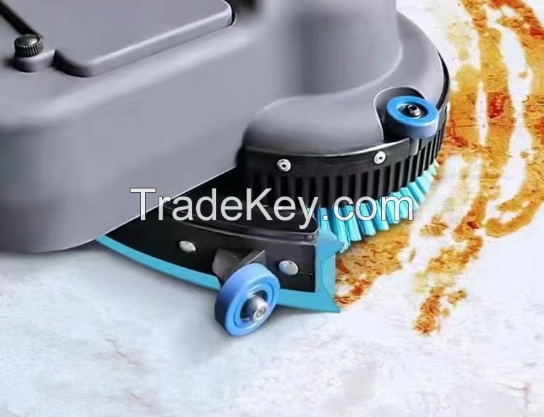 Wireless hand push floor washer