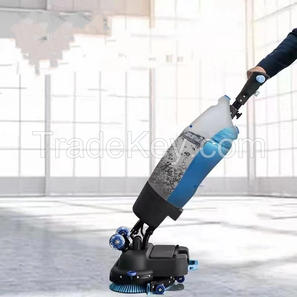 Wireless hand push floor washer