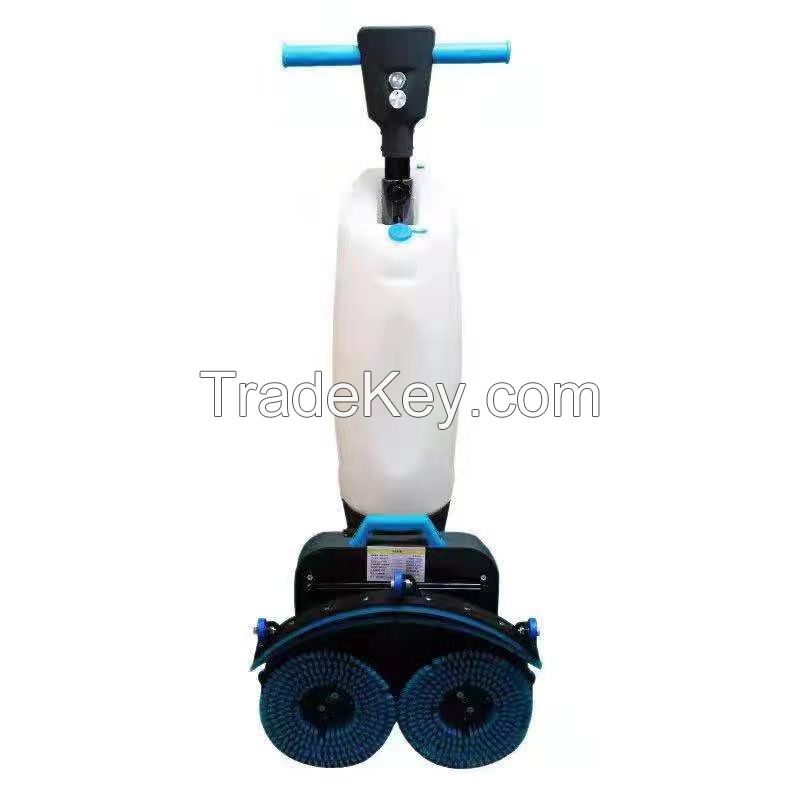 Wireless hand push floor washer