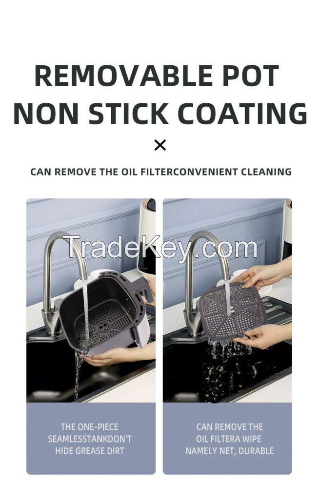 Large capacity multi-functional touch type smokeless and oil less elec
