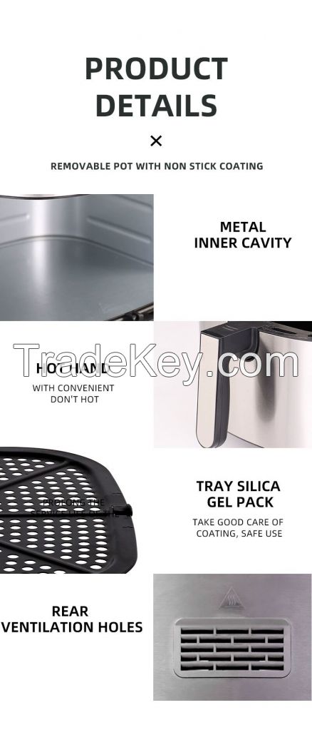 Large capacity multi-functional touch type smokeless and oil less elec