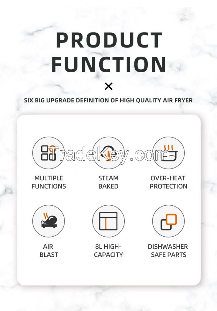 Large capacity multi-functional touch type smokeless and oil less elec