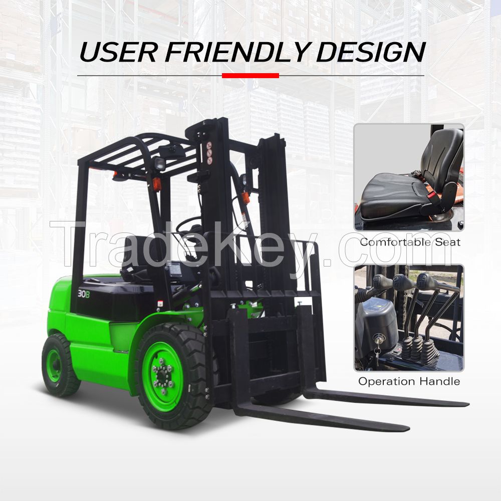 3 Ton electric forklift lithium battery power pallet fork lifts