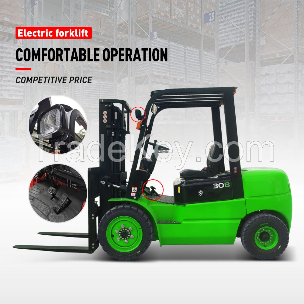 3 Ton electric forklift lithium battery power pallet fork lifts