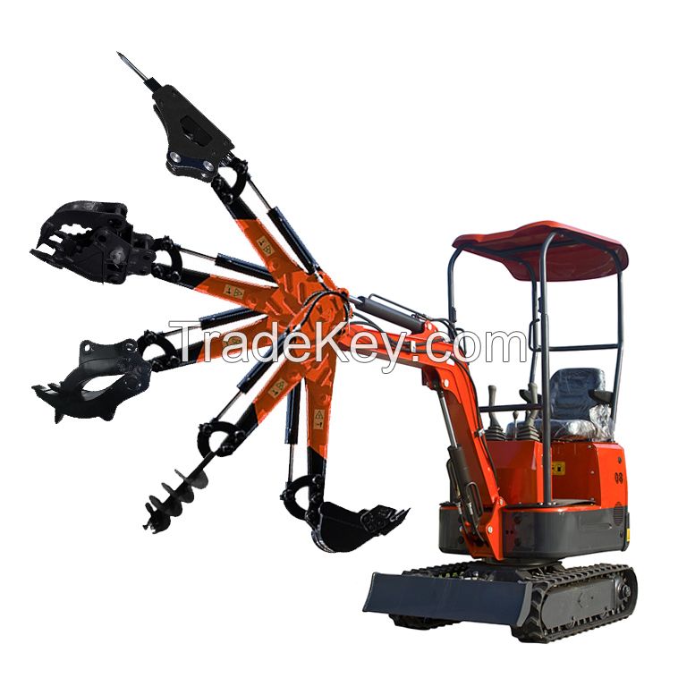 China Manufacture 1 ton 1.2 ton 1.6ton 2 ton Mini Excavator Small Digger Crawler Excavators