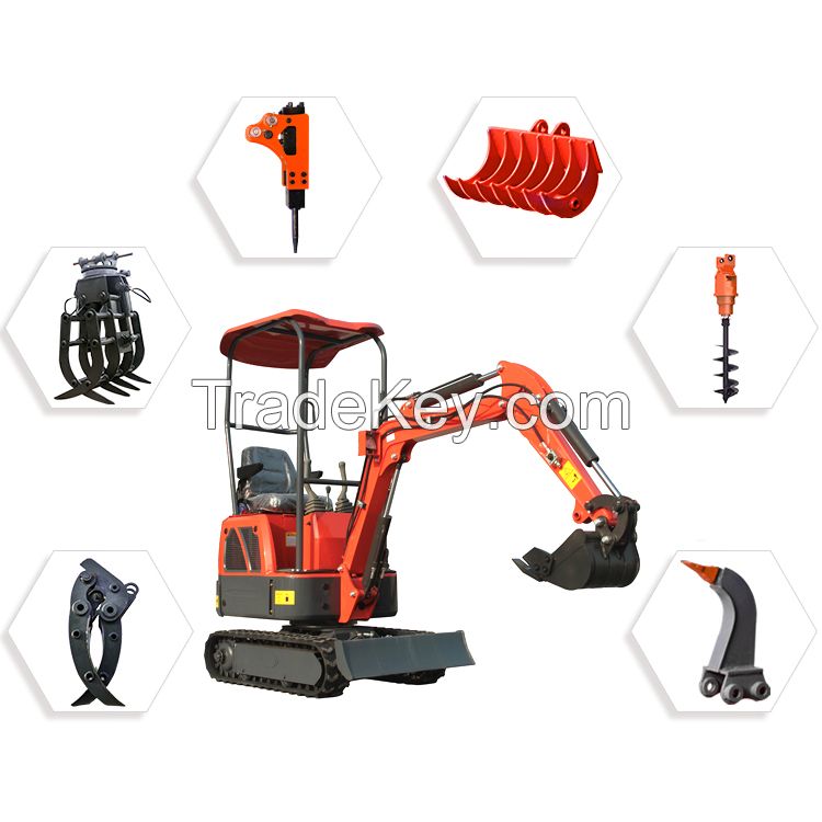 China Manufacture 1 ton 1.2 ton 1.6ton 2 ton Mini Excavator Small Digger Crawler Excavators