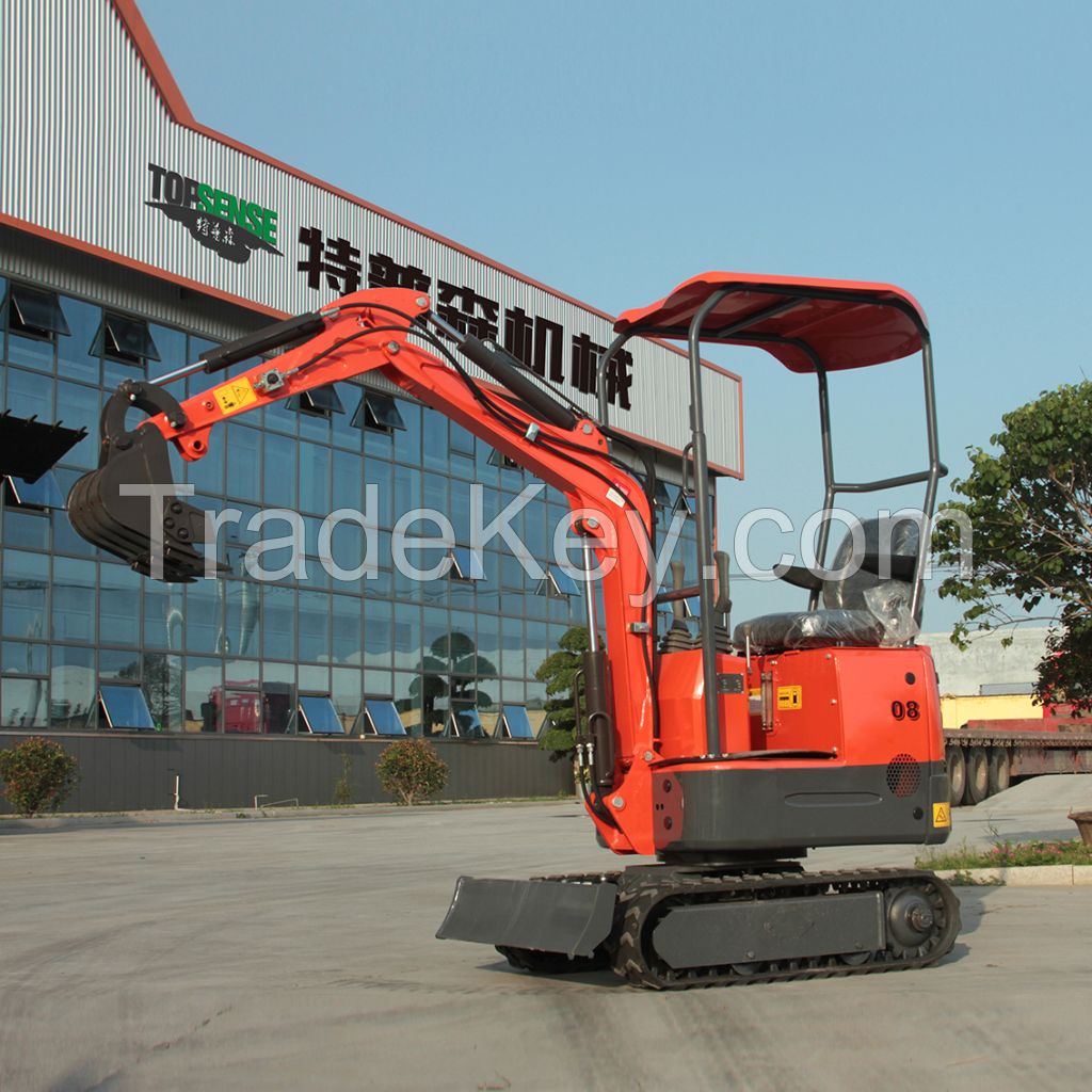 China Manufacture 1 ton 1.2 ton 1.6ton 2 ton Mini Excavator Small Digger Crawler Excavators