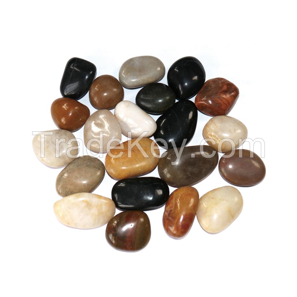 Natural Decorative Garden Landscape River Rock Polished Stone Black Pebble