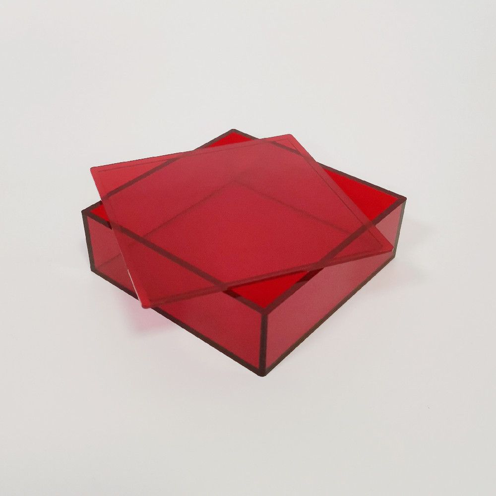 Custom red acrylic display box